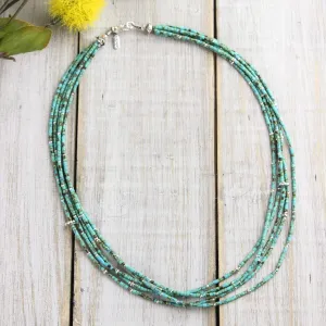 Soothing Turquoise Strands Necklace