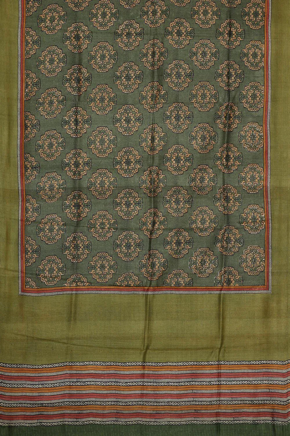 Tussar Silk Green Saree