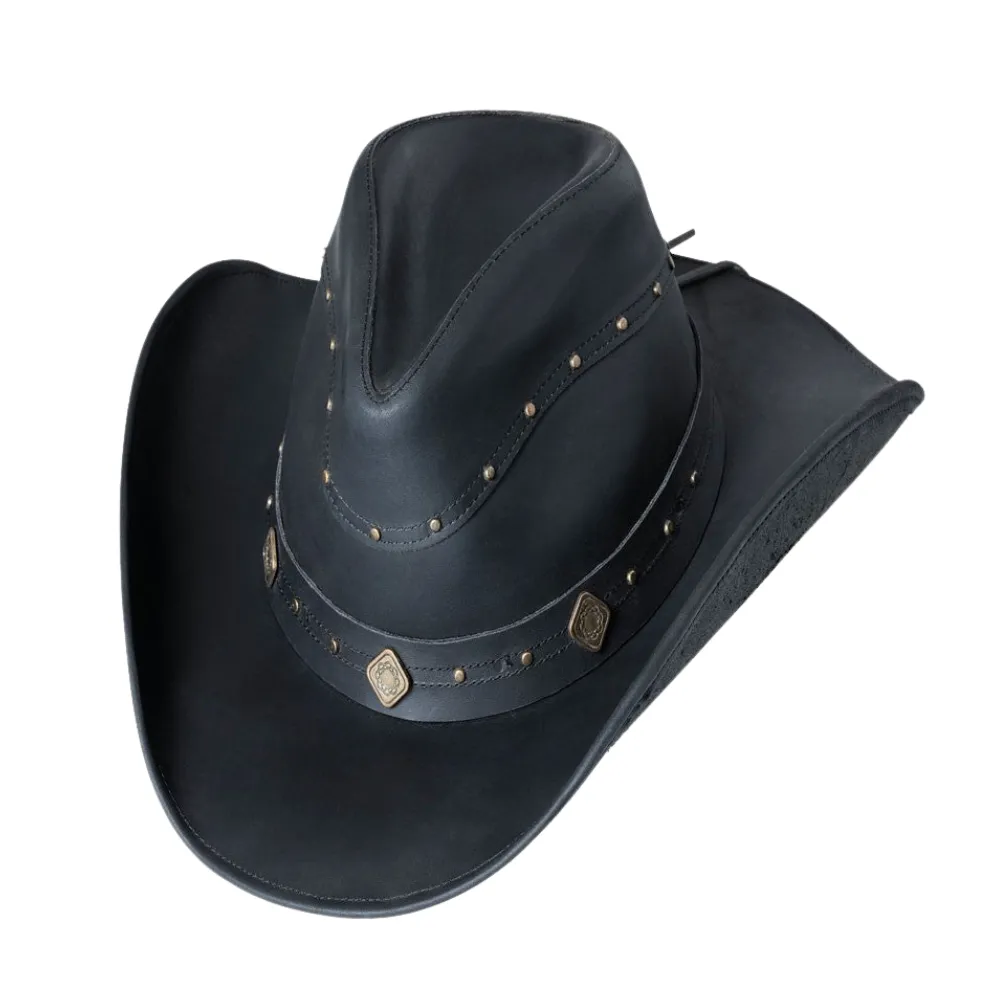 Western Cowboy Dundee Leather Top Hat