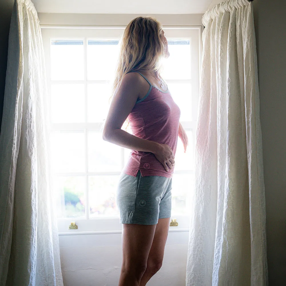 Womens Merino Blend 200 PJ Shorts (Cloud Melange)