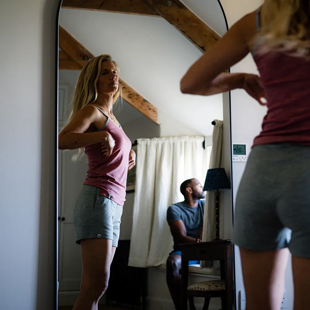 Womens Merino Blend 200 PJ Shorts (Cloud Melange)