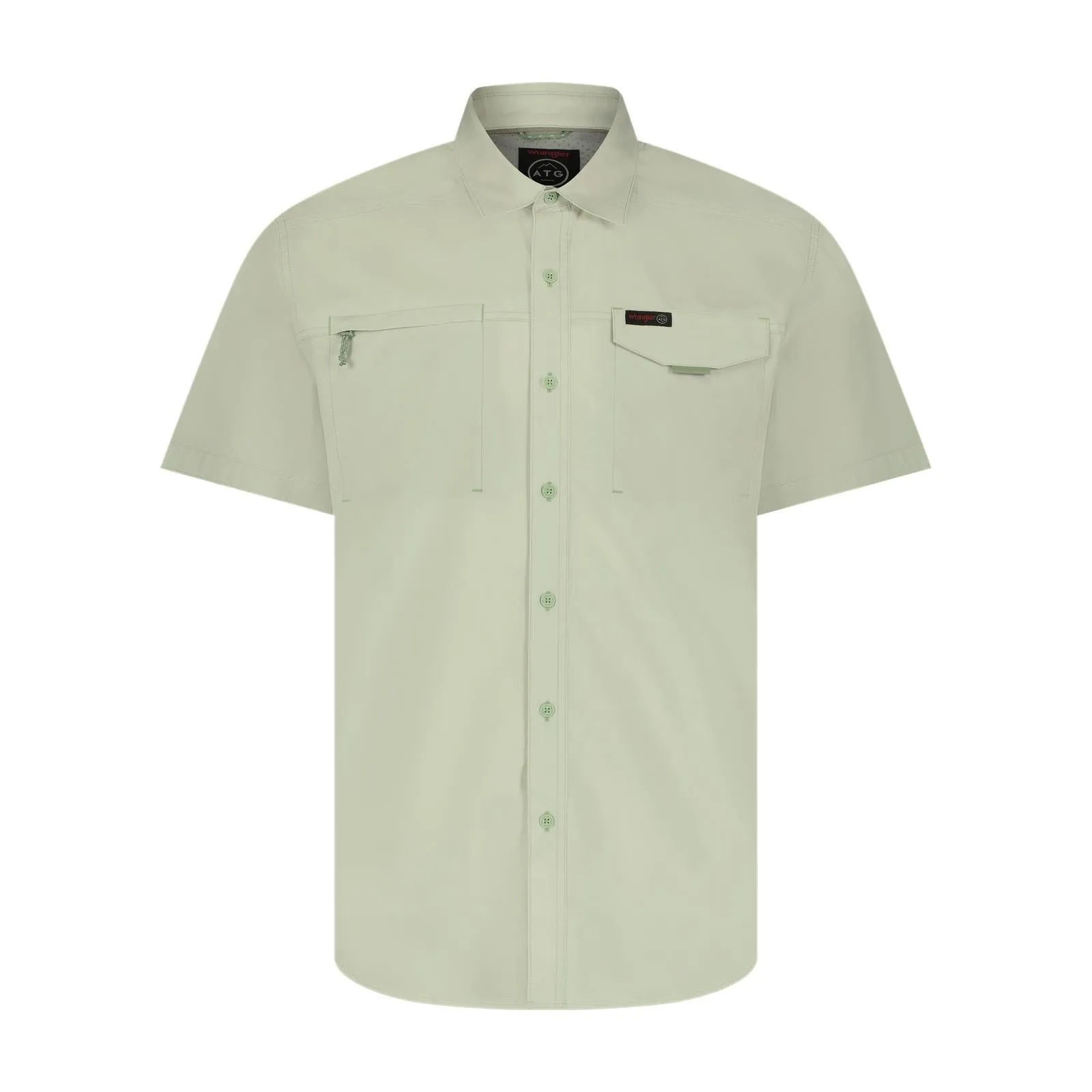 Wrangler Mens Silt Green ATG SS Cedar Zip Pocket Shirt